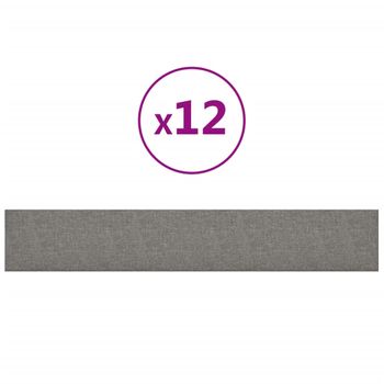 Paneles De Pared 12 Uds Tela Gris Claro 90x15 Cm 1,62 M² Vidaxl