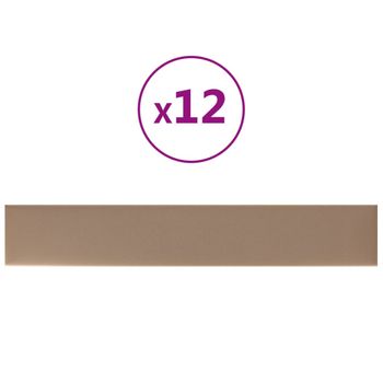 Paneles Pared 12 Uds Cuero Sintético Capuchino 90x15 Cm 1,62 M² Vidaxl