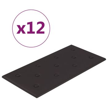 Paneles De Pared 12 Uds Cuero Sintético Negro 60x30 Cm 2,16 M² Vidaxl