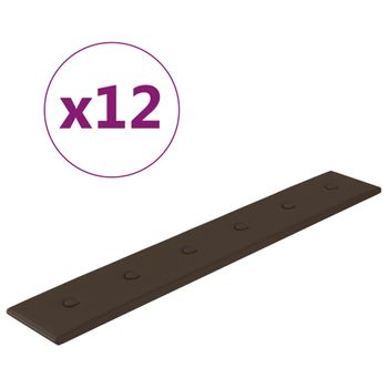 Paneles De Pared 12 Uds Cuero Sintético Marrón 90x15 Cm 1,62 M² Vidaxl