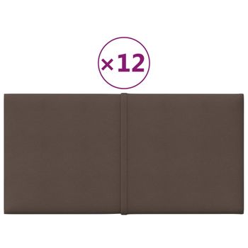 Paneles De Pared 12 Uds Tela Gris Taupe 30x15 Cm 0,54 M² Vidaxl