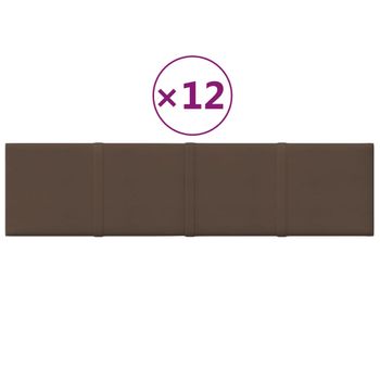 Paneles De Pared 12 Uds Tela Marrón 60x15 Cm 1,08 M² Vidaxl