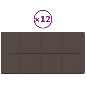 Paneles De Pared 12 Uds Tela Gris Taupe 60x30 Cm 2,16 M² Vidaxl