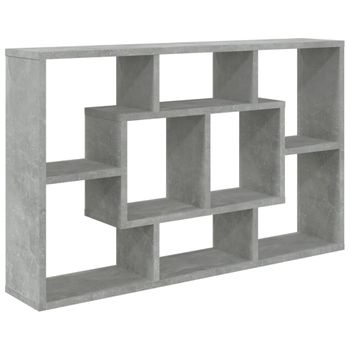 Estantería Pared Madera Ingeniería Gris Hormigón 85x16x52,5 Cm Vidaxl