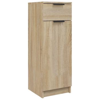 Armario De Baño Madera Contrachapada Roble Sonoma 32x34x90 Cm Vidaxl