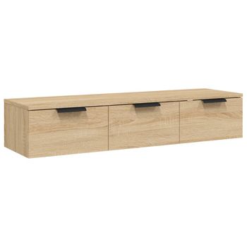 Armario De Pared Madera De Ingeniería Roble Sonoma 102x30x20 Cm Vidaxl