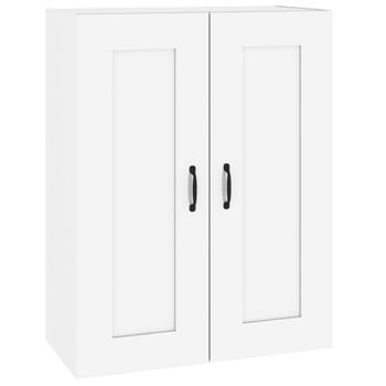 Armario De Pared Colgante Blanco Brillante 69,5x32,5x90 Cm Vidaxl