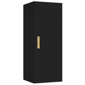 Armario De Pared Madera De Ingeniería Negro 34,5x34x90 Cm Vidaxl