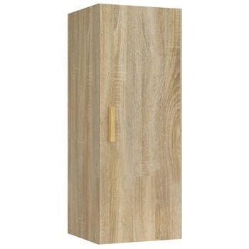 Armario De Pared Madera Contrachapada Color Roble 34,5x34x90 Cm Vidaxl