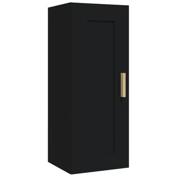 Armario De Pared Madera De Ingeniería Negro 35x34x90 Cm Vidaxl