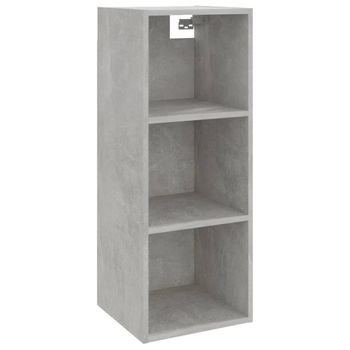 Armario De Pared Madera Ingeniería Gris Hormigón 34,5x32,5x90cm Vidaxl