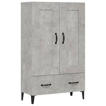 Aparador De Madera Contrachapada Gris Hormigón 70x31x115 Cm Vidaxl