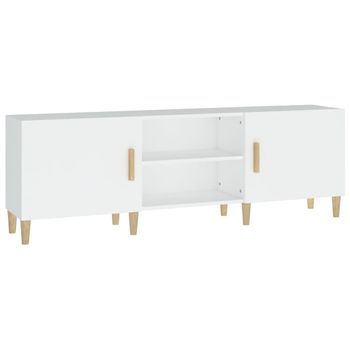 Mueble Para Tv Madera Contrachapada Blanco 150x30x50 Cm Vidaxl