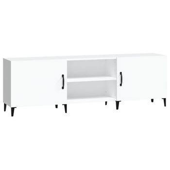 Mueble Para Tv Madera De Ingeniería Blanco 150x30x50 Cm Vidaxl