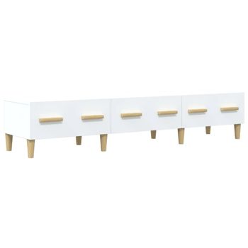 Mueble De Tv Madera Contrachapada Blanco 150x34,5x30 Cm Vidaxl