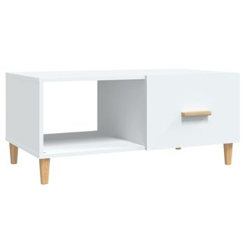 Mesa De Centro Madera Contrachapada Blanco 89,5x50x40 Cm Vidaxl