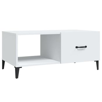 Mesa De Centro Madera Contrachapada Blanca 90x50x40 Cm Vidaxl