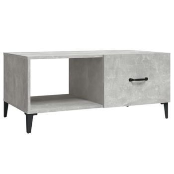 Mesa De Centro Madera Contrachapada Gris Hormigón 90x50x40 Cm Vidaxl