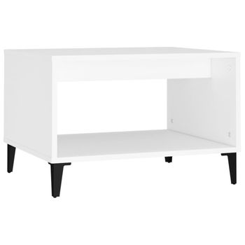 Mesa De Centro Madera Contrachapada Blanco 60x50x40 Cm Vidaxl