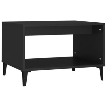 Mesa De Centro Madera Contrachapada Negro 60x50x40 Cm Vidaxl