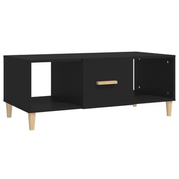 Mesa De Centro Madera Contrachapada Negra 102x50x40 Cm Vidaxl