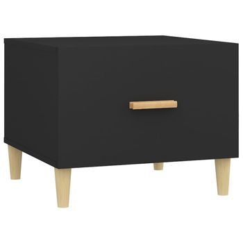 Mesa De Centro Madera Contrachapada Negro 50x50x40 Cm Vidaxl