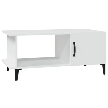 Mesa De Centro Madera Contrachapada Blanco 90x50x40 Cm Vidaxl