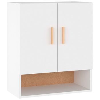 Armario De Pared Madera Contrachapada Blanco 60x31x70 Cm Vidaxl