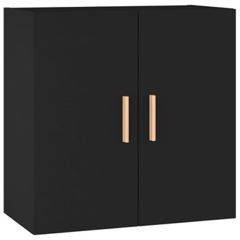 Armario De Pared Madera Contrachapada Negro 60x30x60 Cm Vidaxl