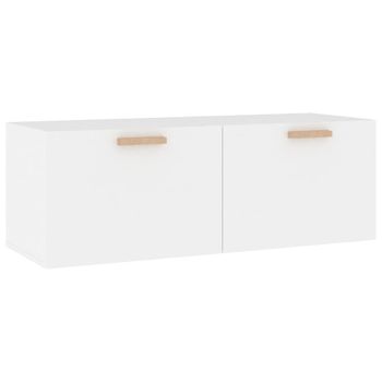 Armario De Pared Madera Contrachapada Blanco 100x36,5x35 Cm Vidaxl