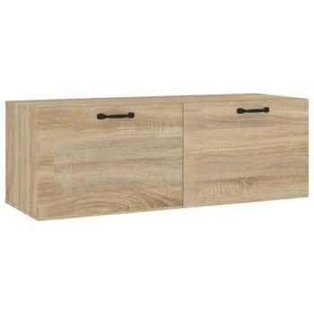 Armario Pared Madera Contrachapada Roble Sonoma 100x36,5x35 Cm Vidaxl