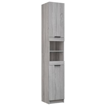 Armario De Baño Madera Contrachapada Gris Sonoma 32x34x188,5 Cm Vidaxl