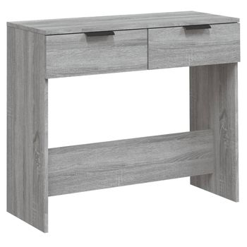 Mesa Consola Madera Contrachapada Gris Sonoma 90x36x75 Cm Vidaxl