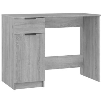 Escritorio De Madera Contrachapada Gris Sonoma 100x50x75 Cm Vidaxl