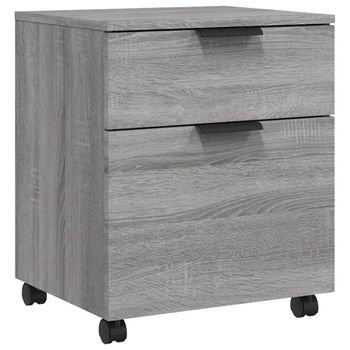 Archivador Ruedas Madera Contrachapada Gris Sonoma 45x38x54 Cm Vidaxl