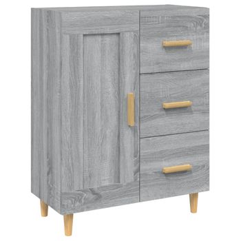 Aparador De Madera Contrachapada Gris Sonoma 69,5x34x90 Cm Vidaxl