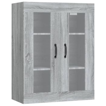 Armario De Pared Colgante Gris Sonoma 69,5x34x90 Cm Vidaxl