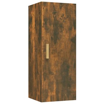 Armario De Pared Contrachapada Roble Ahumado 34,5x34x90 Cm Vidaxl