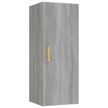 Armario De Pared Madera Contrachapada Gris Sonoma 34,5x34x90 Cm Vidaxl