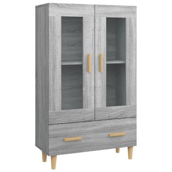 Aparador Alto De Madera Contrachapada Gris Sonoma 70x31x115 Cm Vidaxl