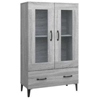 Aparador Alto De Madera Contrachapada Gris Sonoma 70x31x115 Cm Vidaxl