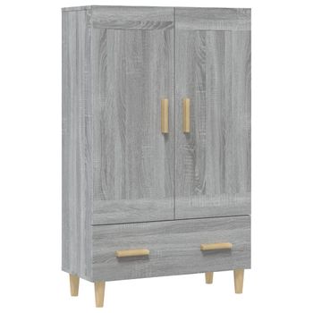 Aparador Alto De Madera Contrachapada Gris Sonoma 70x31x115 Cm Vidaxl