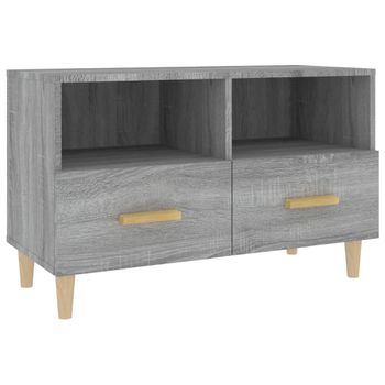 Mueble De Tv Madera De Ingeniería Gris Sonoma 80x36x50 Cm Vidaxl