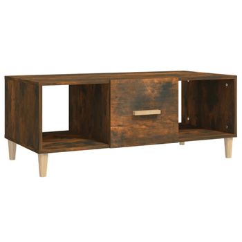 Mesa De Centro Madera Contrachapada Roble Ahumado 102x50x40 Cm Vidaxl