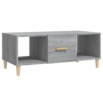 Mesa De Centro Madera Contrachapada Gris Sonoma 102x50x40 Cm Vidaxl