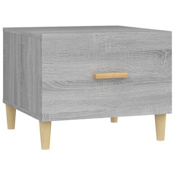 Mesa De Centro Madera Contrachapada Gris Sonoma 50x50x40 Cm Vidaxl