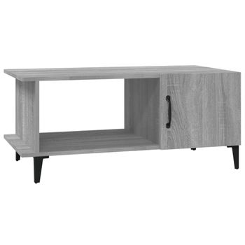 Mesa De Centro Madera Contrachapada Gris Sonoma 90x50x40 Cm Vidaxl