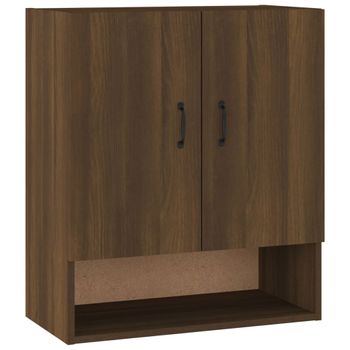 Armario De Pared Madera Contrachapada Marrón Roble 60x31x70 Cm Vidaxl