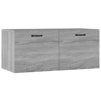 Armario De Pared Madera Contrachapada Gris Sonoma 80x35x36,5 Cm Vidaxl