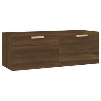 Armario Pared Madera Contrachapada Marrón Roble 100x36,5x35 Cm Vidaxl